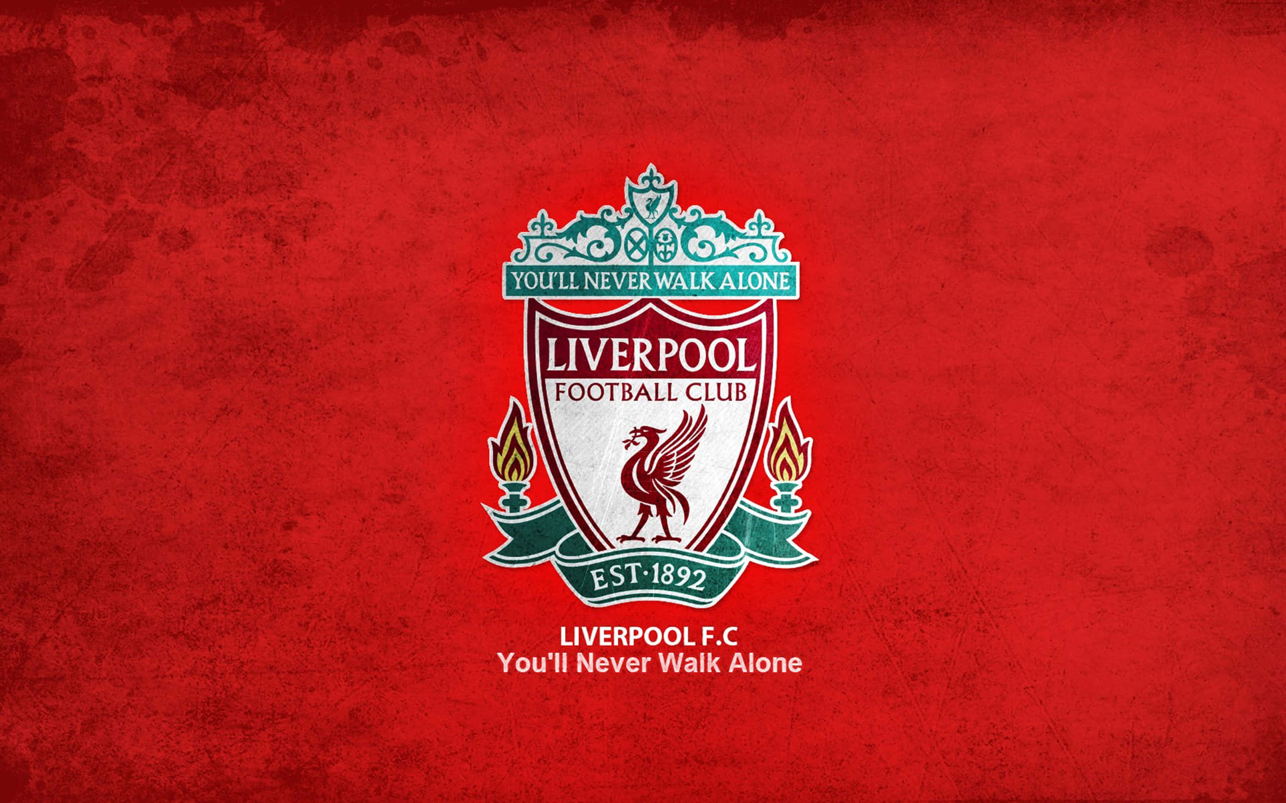 Liverpool FC, Liverpool FC crest, textured red background, 2K Desktop Wallpaper