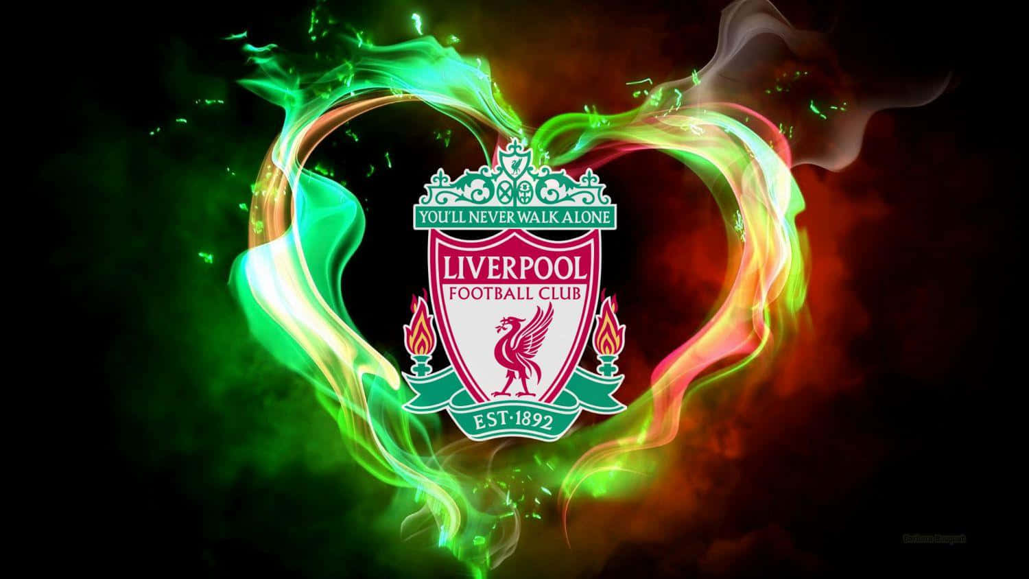 Liverpool FC, crest, vibrant green and red, HD Desktop Wallpaper