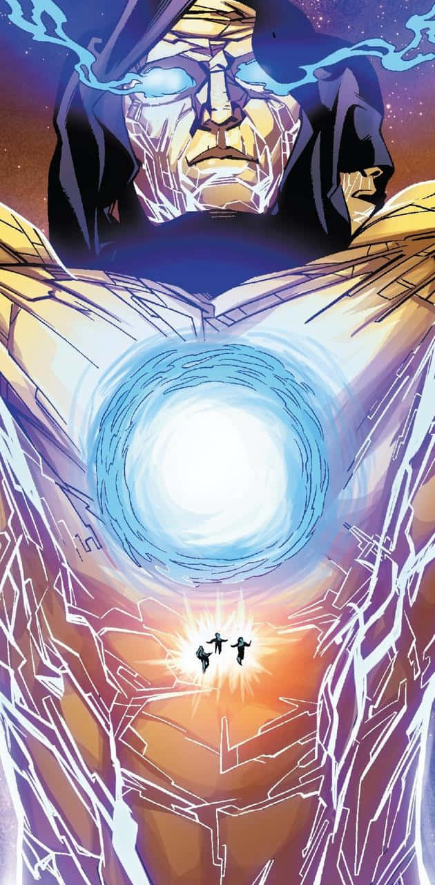 Living Tribunal, glowing blue eyes, crackling energy, HD Phone Wallpaper