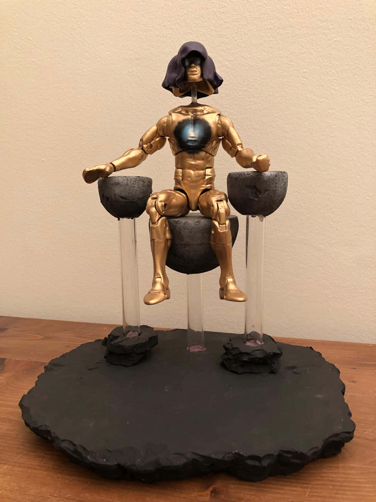 Living Tribunal, golden armored figure, purple hood, HD Phone Wallpaper