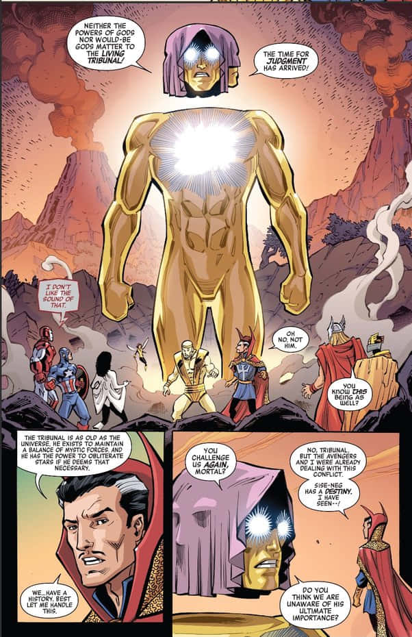 Living Tribunal, golden humanoid, glowing eyes, SD Phone Wallpaper