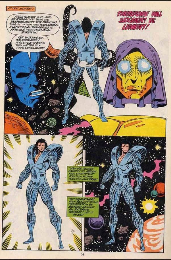 Living Tribunal, blue armored hero, cosmic entities, SD Phone Wallpaper