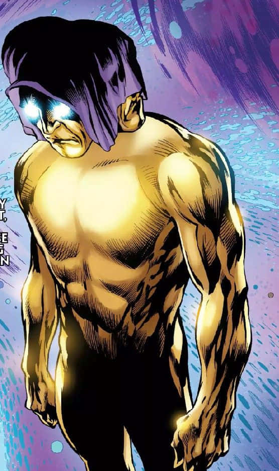 Living Tribunal, golden-skinned, glowing eyes, SD Phone Wallpaper
