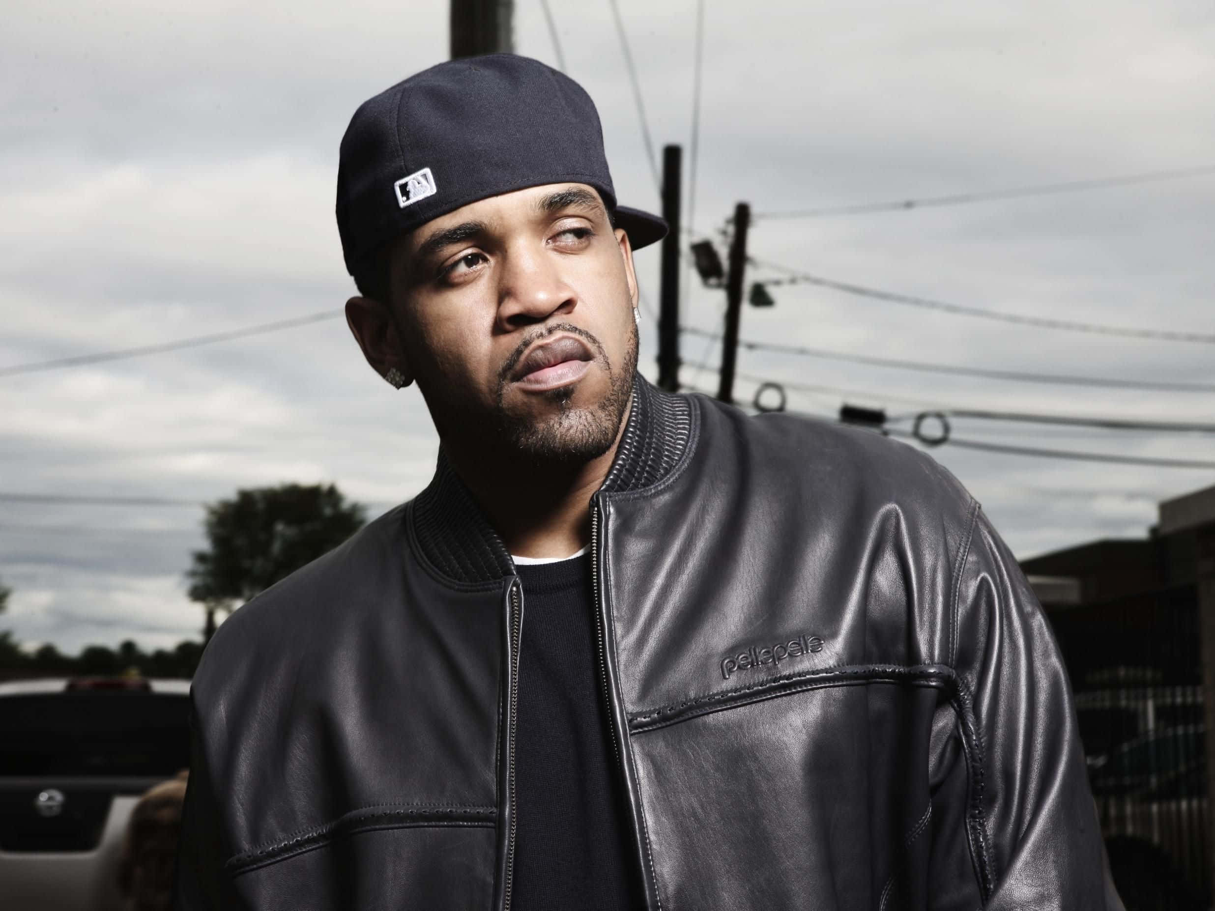 Lloyd Banks, black leather jacket, navy cap, Full HD Desktop Wallpaper