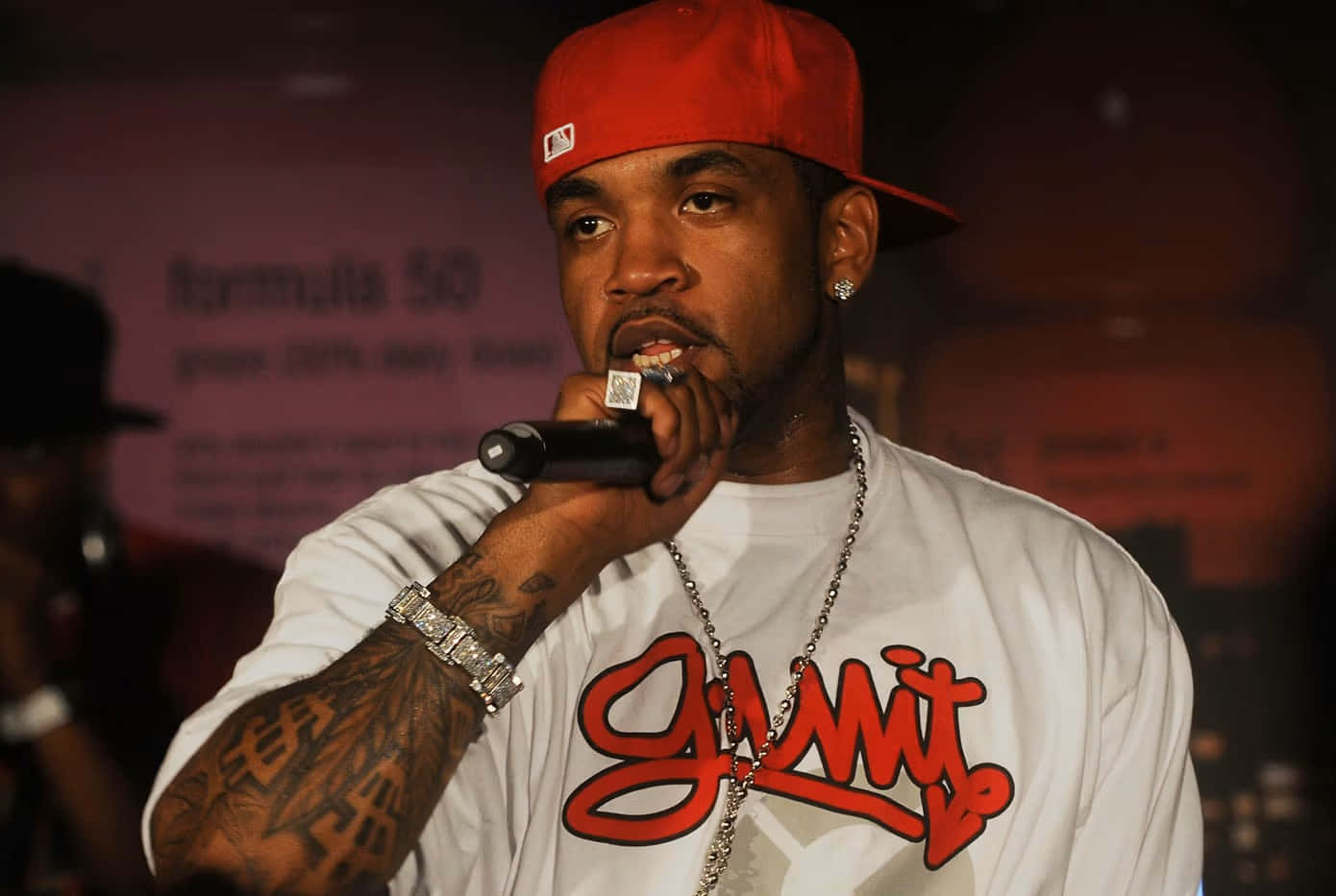 Lloyd Banks, red cap, white t-shirt, HD Desktop Wallpaper
