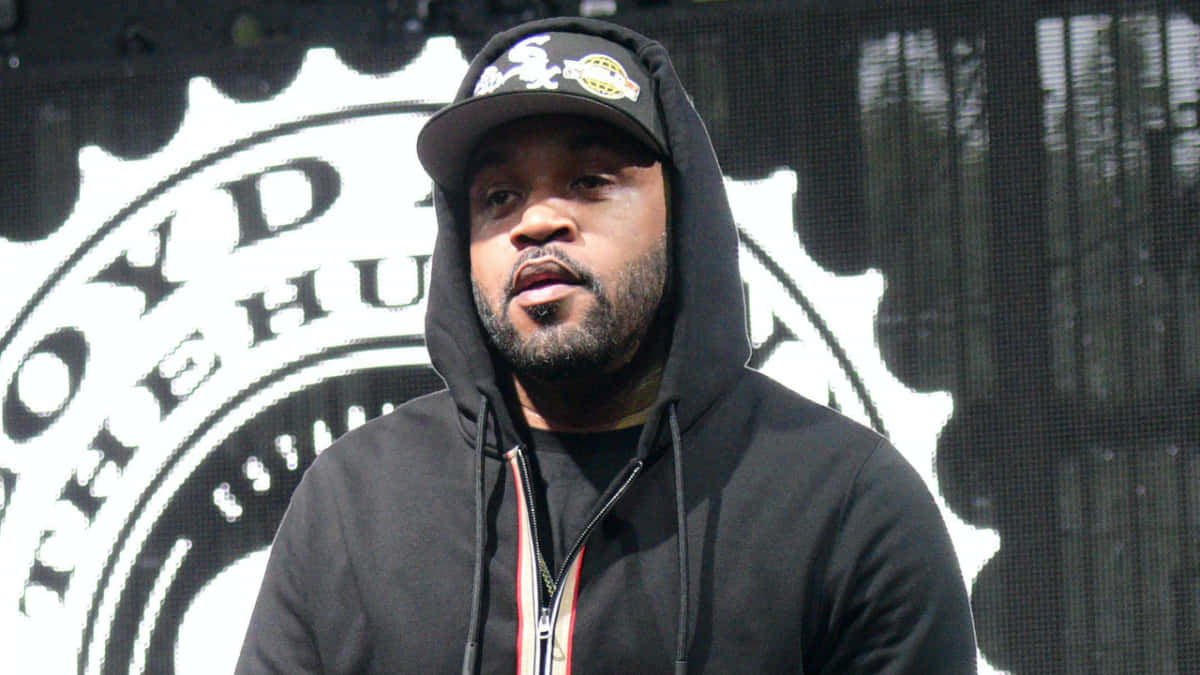 Lloyd Banks, black hoodie, cap, SD Desktop Wallpaper