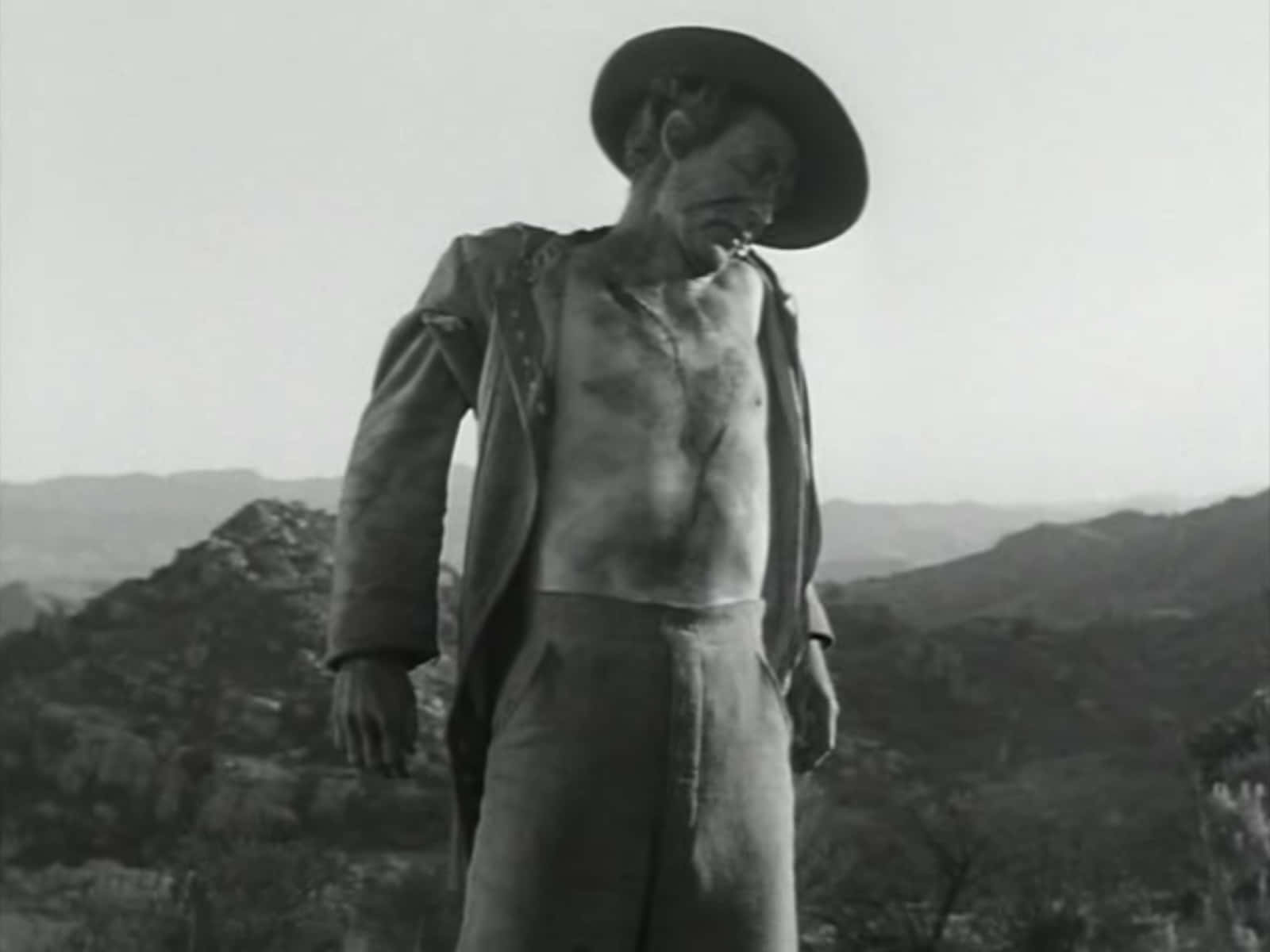 Lloyd Bridges, wide-brimmed hat, barren mountainous backdrop, HD Desktop Wallpaper