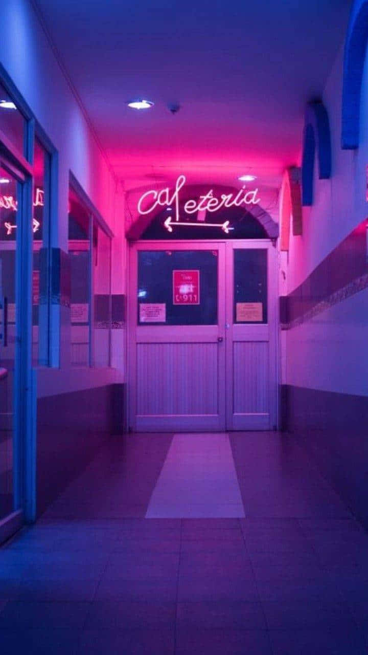 Cafeteria, neon light, pink, HD Phone Wallpaper