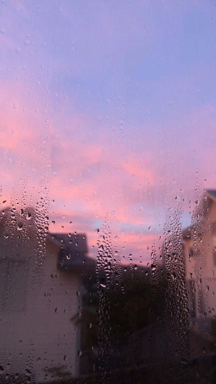 Lo-Fi Aesthetic, raindrops, window, SD Phone Wallpaper