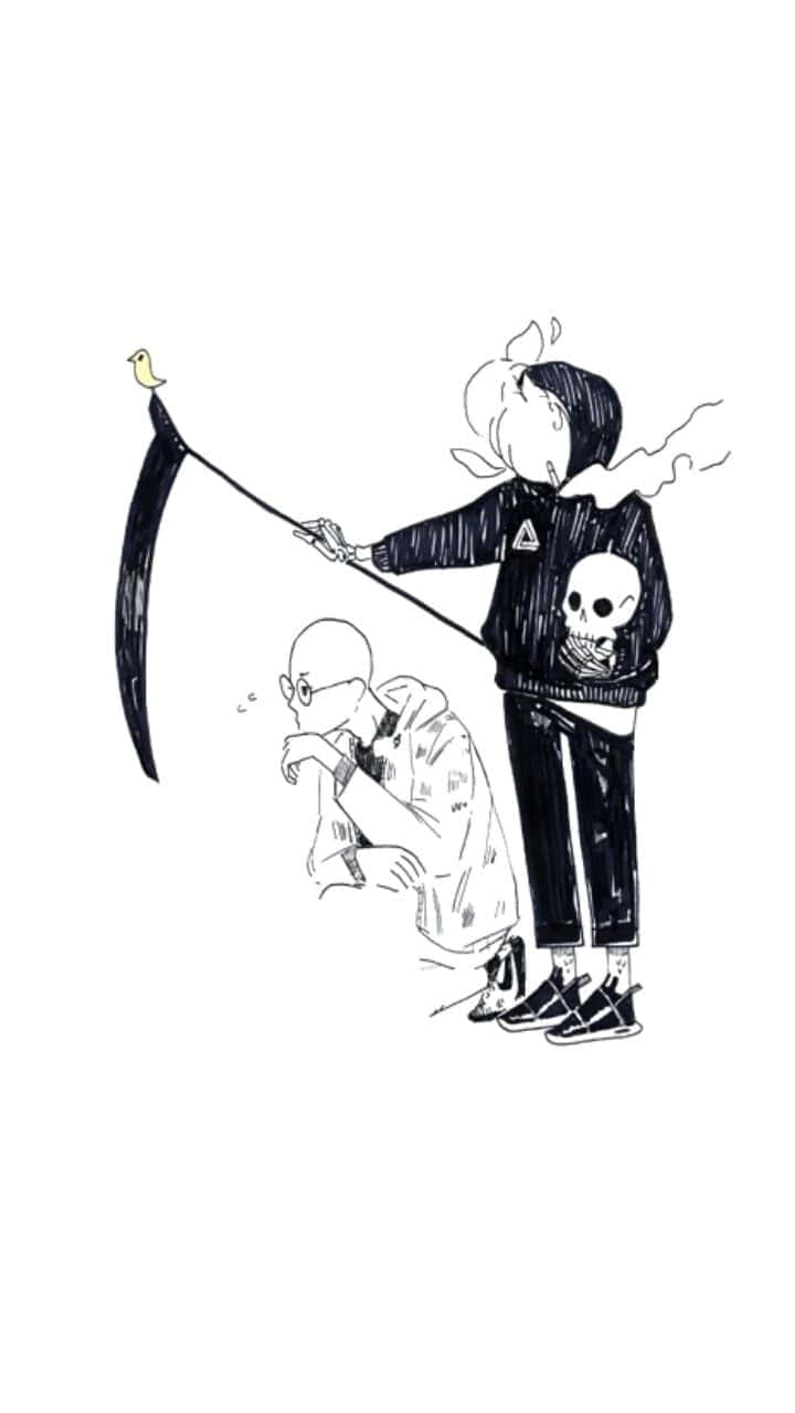 grim reaper, scythe, bird, HD Phone Wallpaper