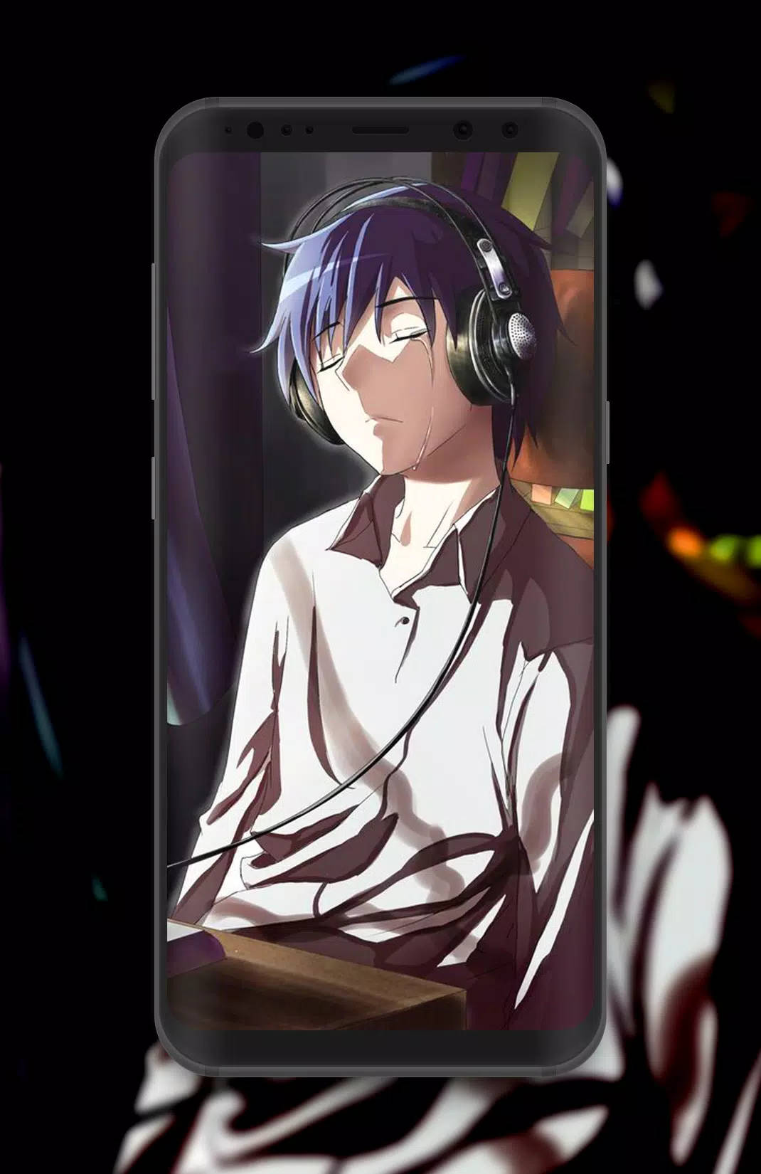 Lo-Fi iPhone, anime boy, purple hair, HD Phone Wallpaper