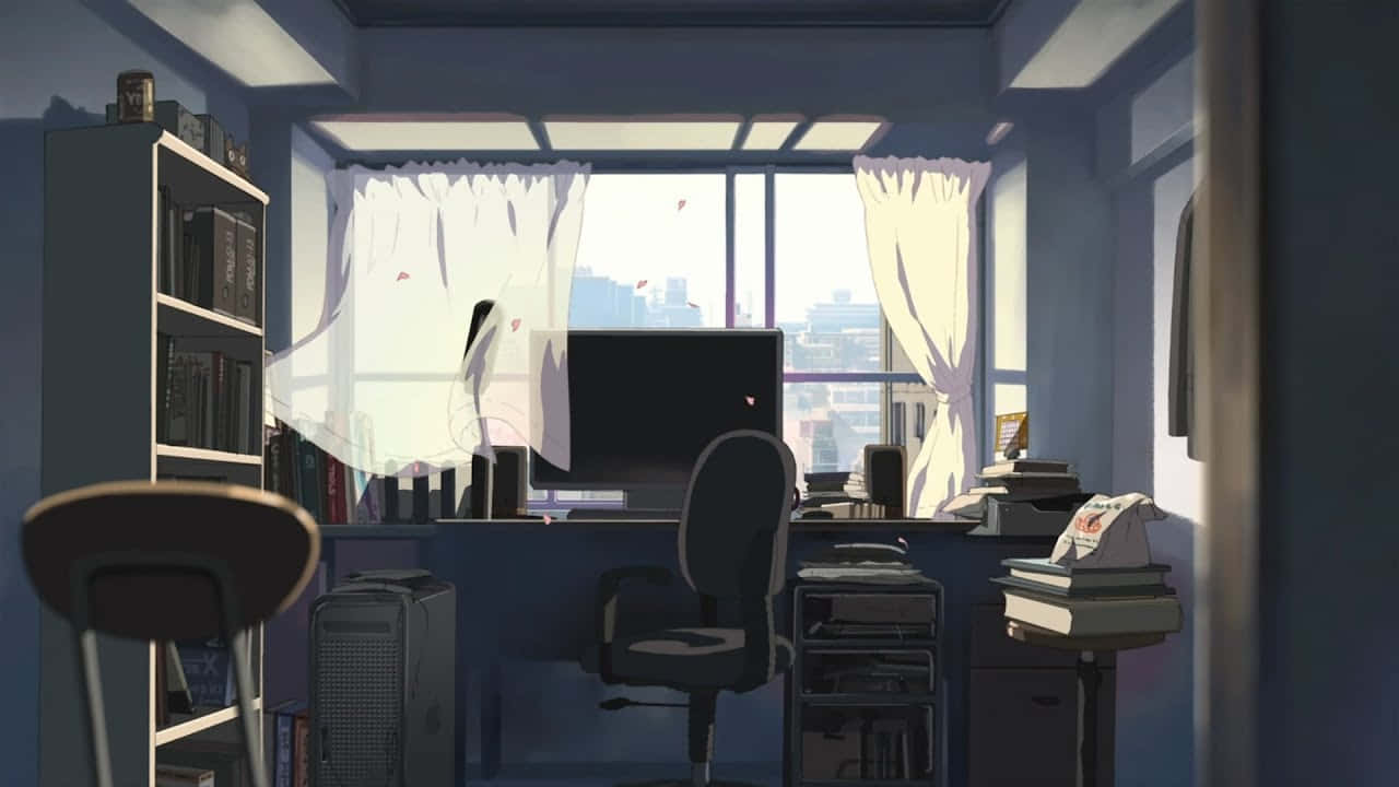 Lo Fi Room, anime-style, home office, HD Desktop Wallpaper