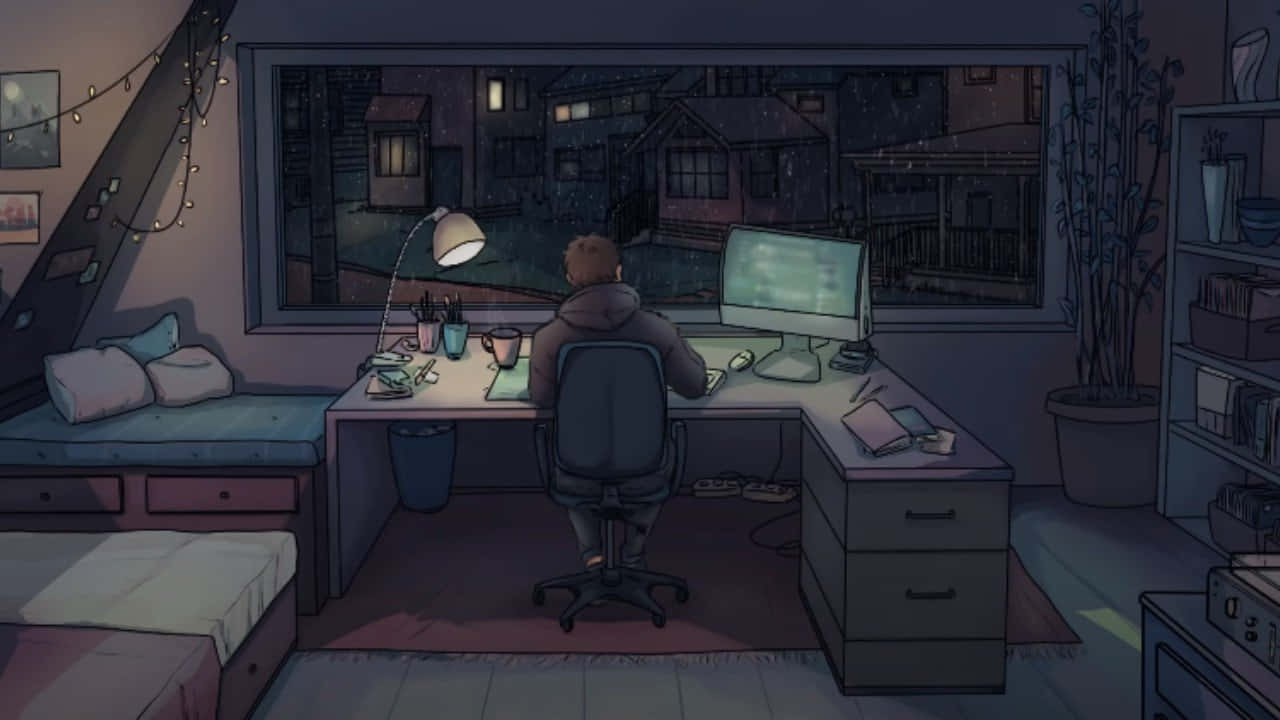 Lo Fi Room, attic room, desk, HD Desktop Wallpaper
