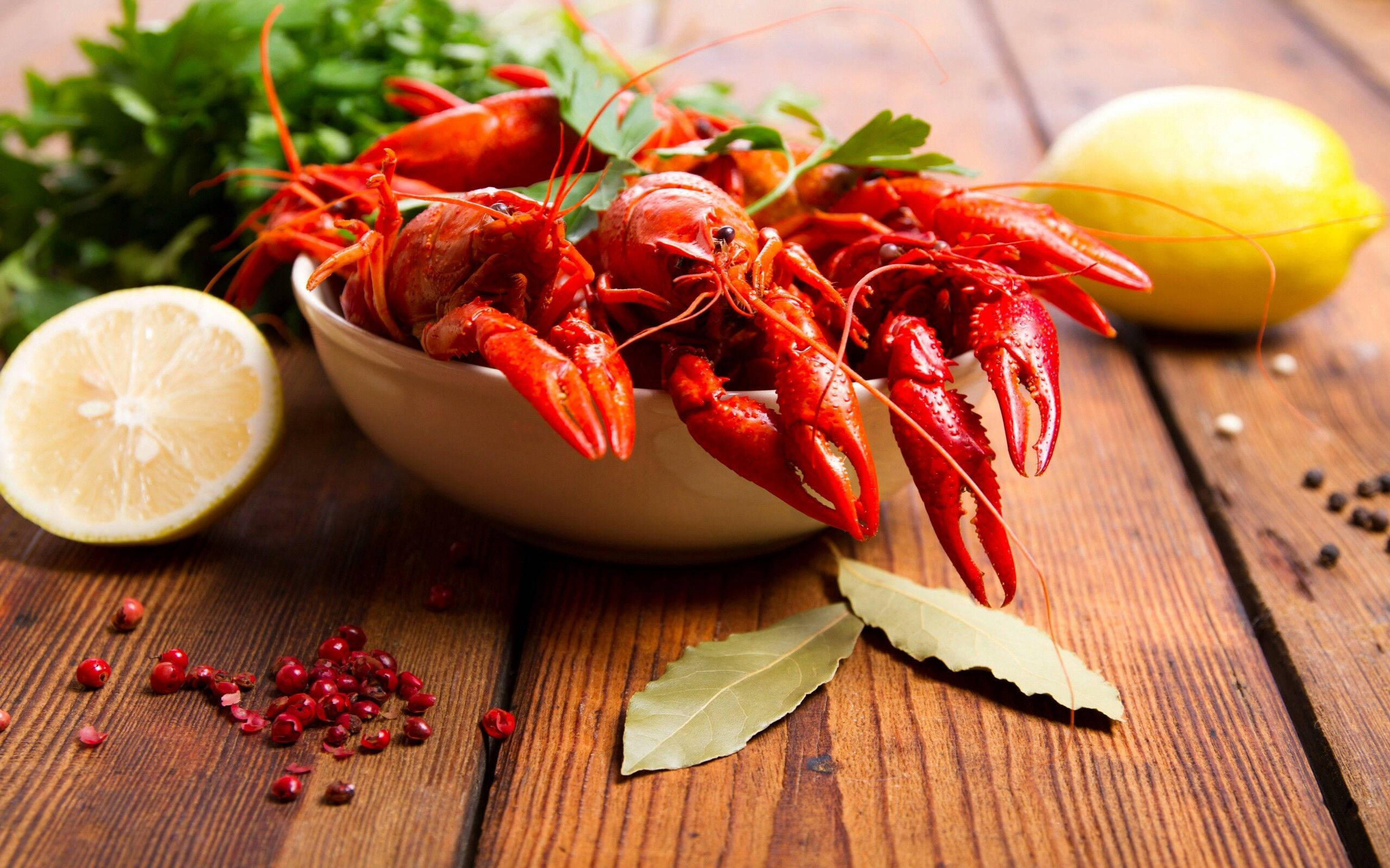 lobsters, bowl, vibrant red, 2K Desktop Wallpaper