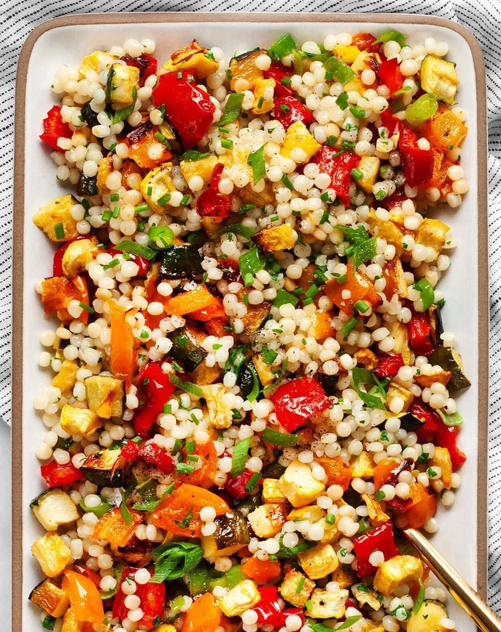 couscous salad, roasted vegetables, fresh herbs, SD Phone Wallpaper