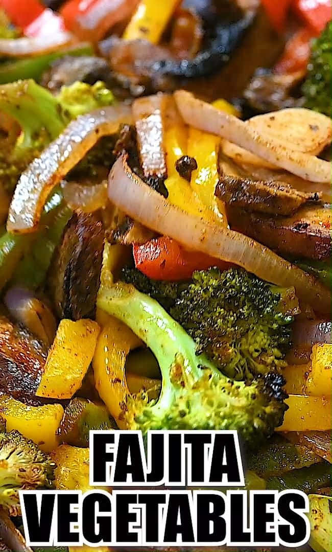 fajita vegetables, charred broccoli, peppers, SD Phone Wallpaper