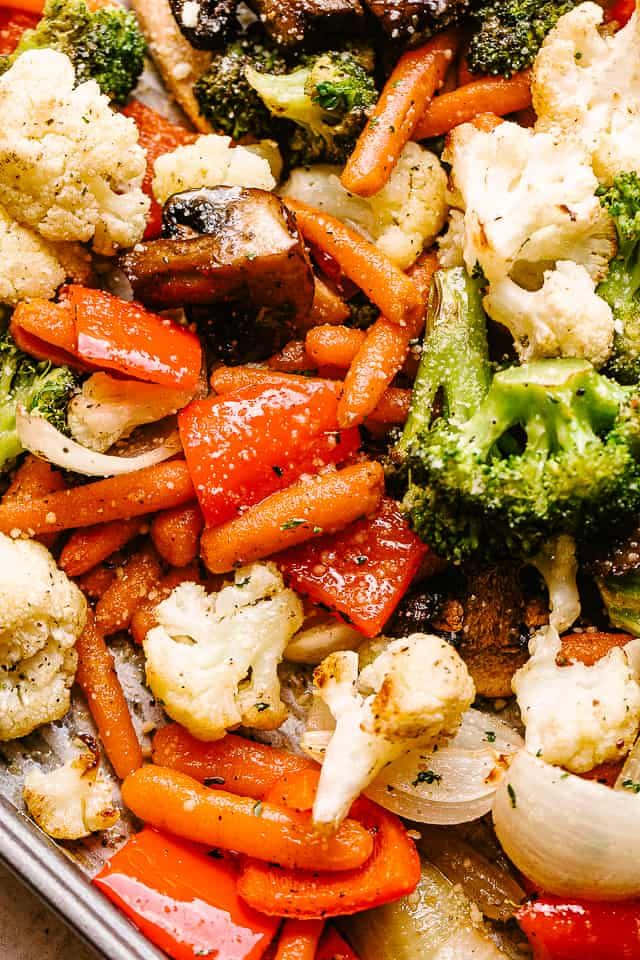 roasted vegetables, broccoli, cauliflower, SD Phone Wallpaper