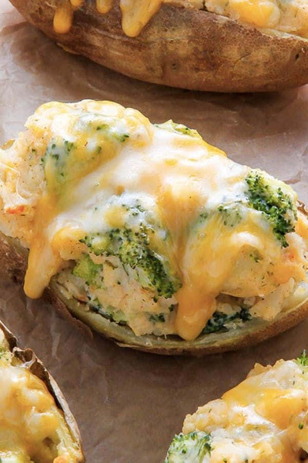 baked potato, melted cheese, broccoli, SD Phone Wallpaper