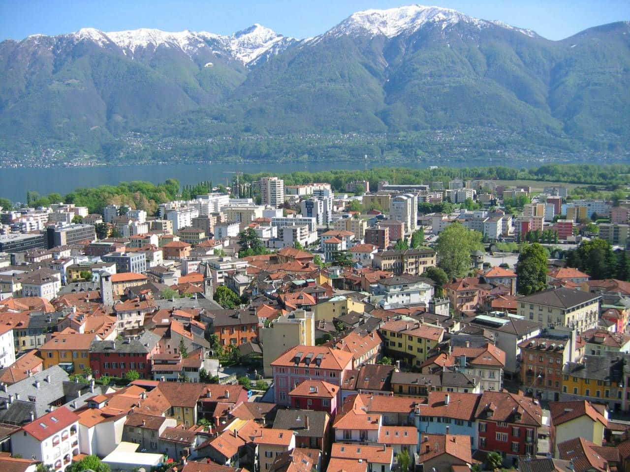 Locarno, mountains, lake, HD Desktop Wallpaper