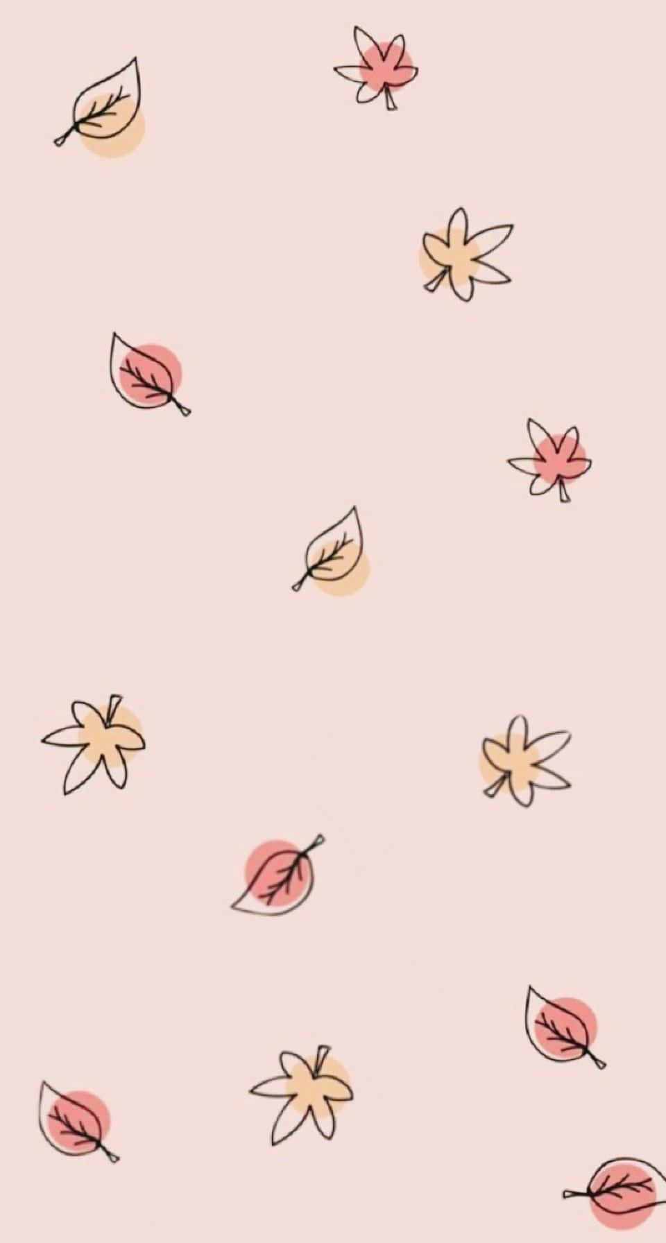 autumn leaves, soft pink, beige, HD Phone Wallpaper