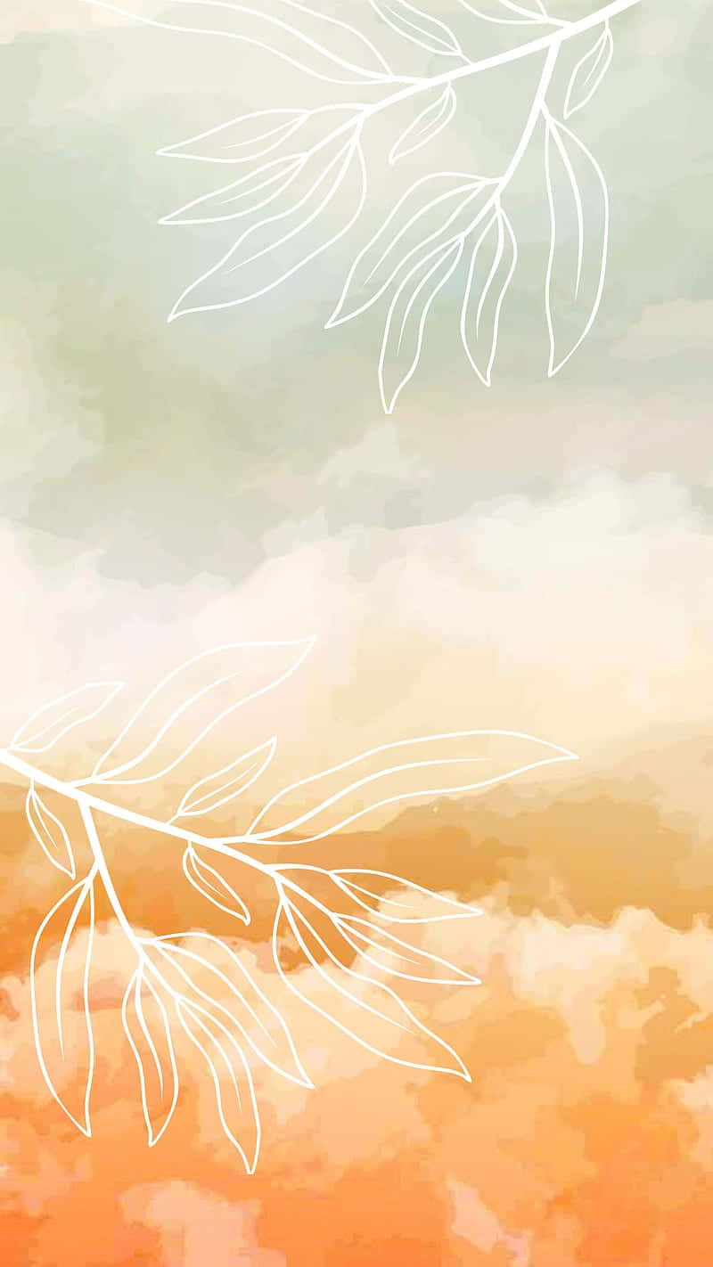 autumn leaves, abstract background, mint green, HD Phone Wallpaper