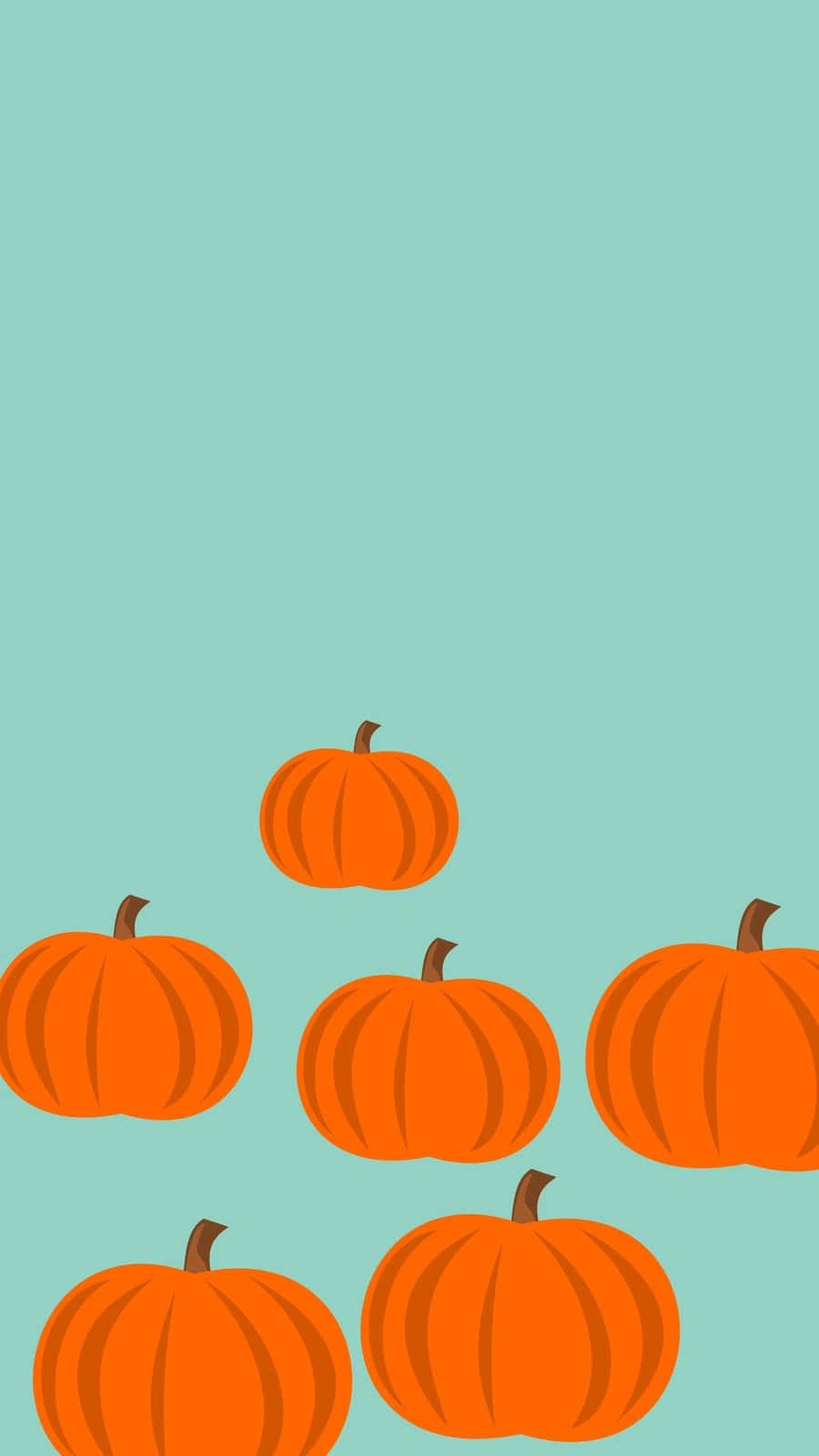 autumn pumpkins, orange pumpkins, soft teal background, HD Phone Wallpaper