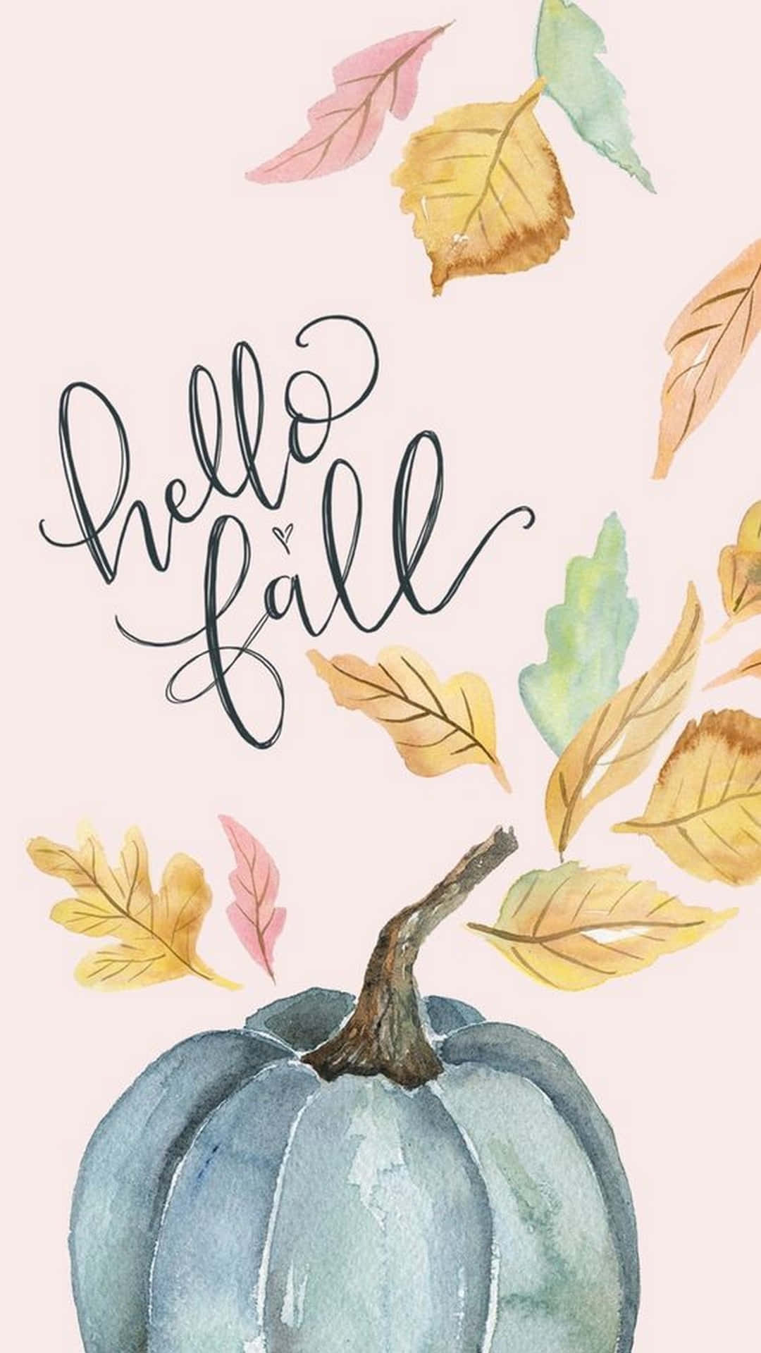 hello fall, pumpkin, autumn leaves, Full HD Phone Wallpaper