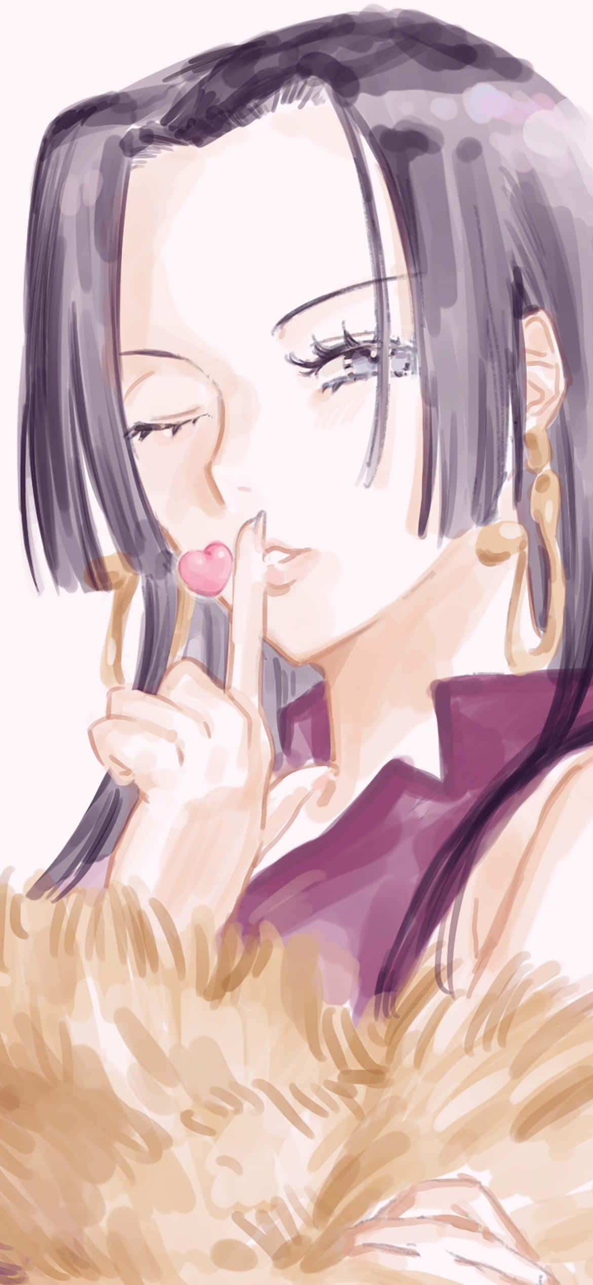 One Piece, elegant silence, watercolor anime girl, Full HD Phone Wallpaper