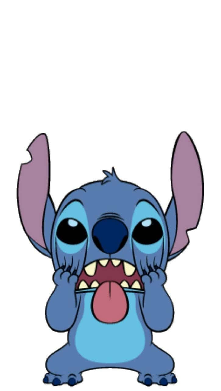 Stitch, blue cartoon alien, big eyes, HD Phone Wallpaper