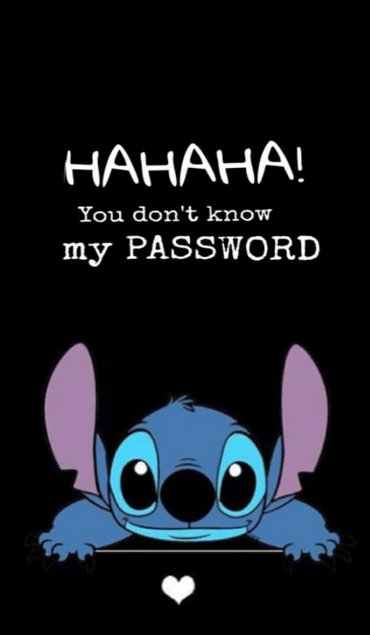 Stitch, blue cartoon alien, peeks over a ledge, SD Phone Wallpaper