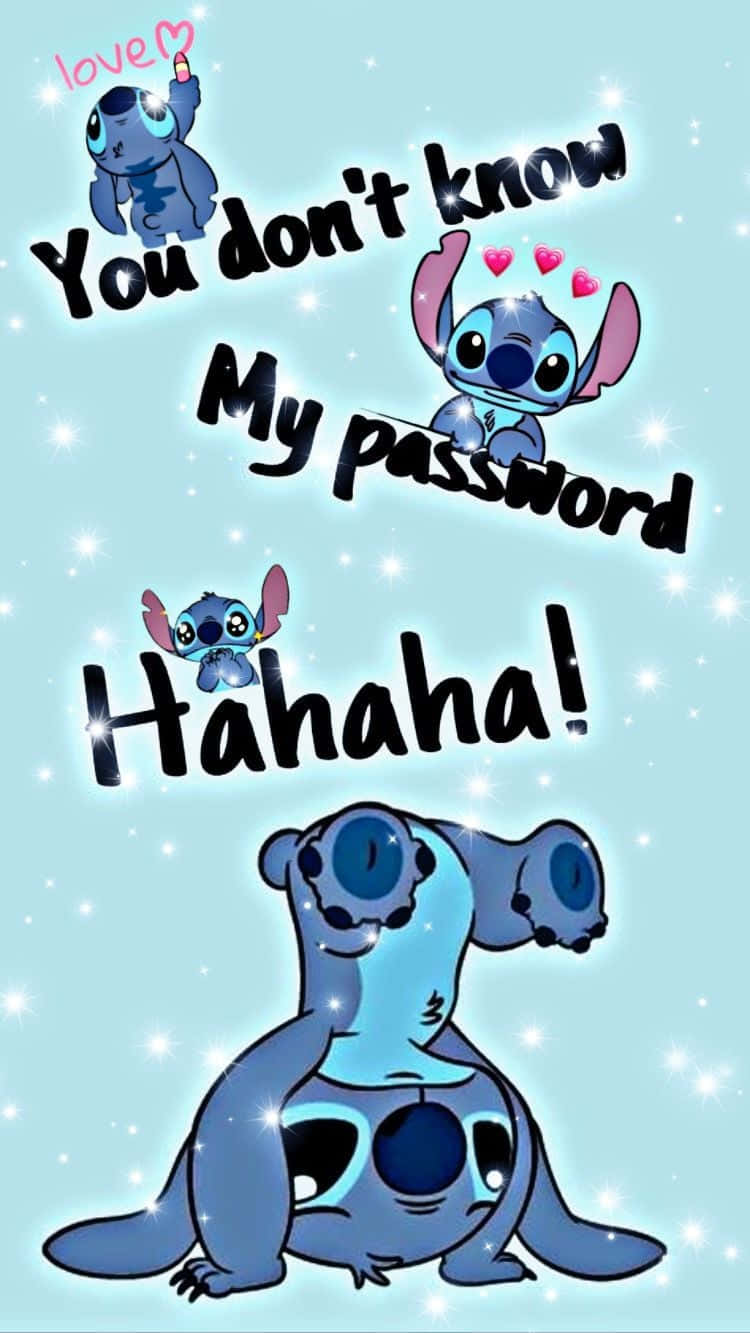 Stitch, blue, sparkling light blue background, HD Phone Wallpaper
