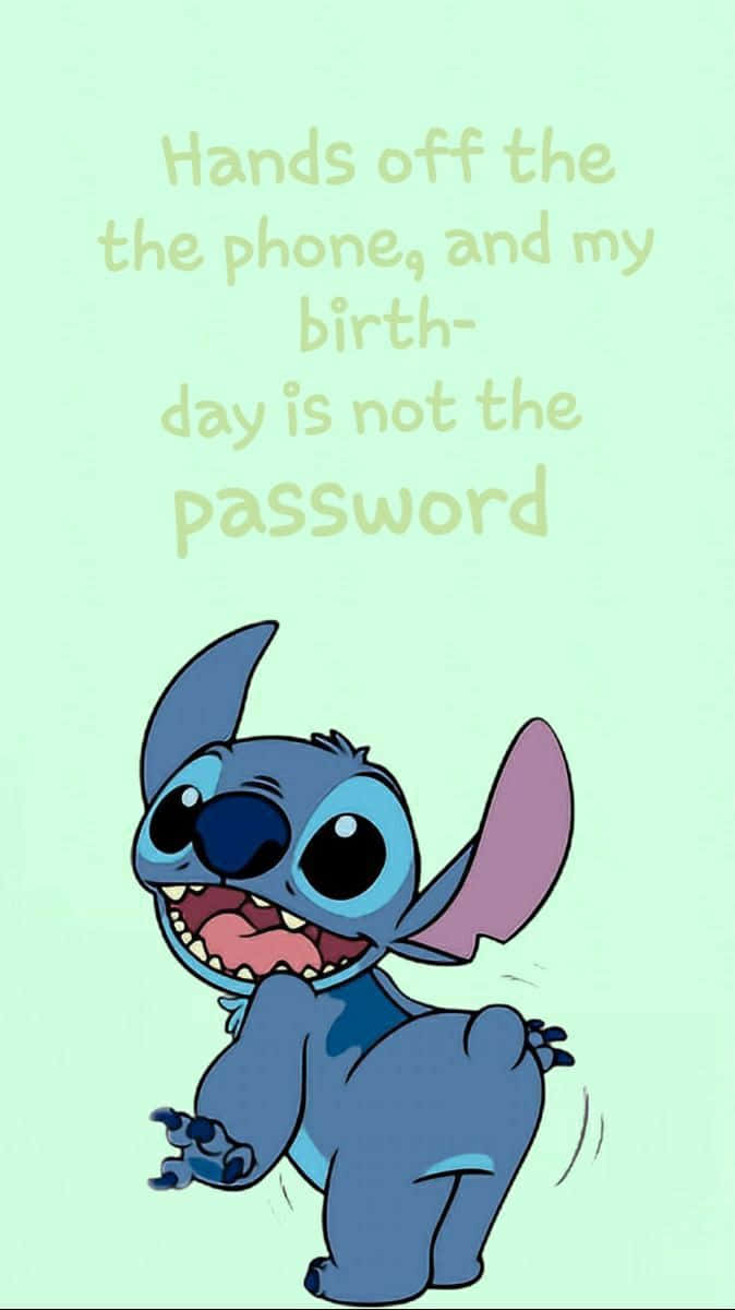 Stitch, blue cartoon alien, big eyes, SD Phone Wallpaper
