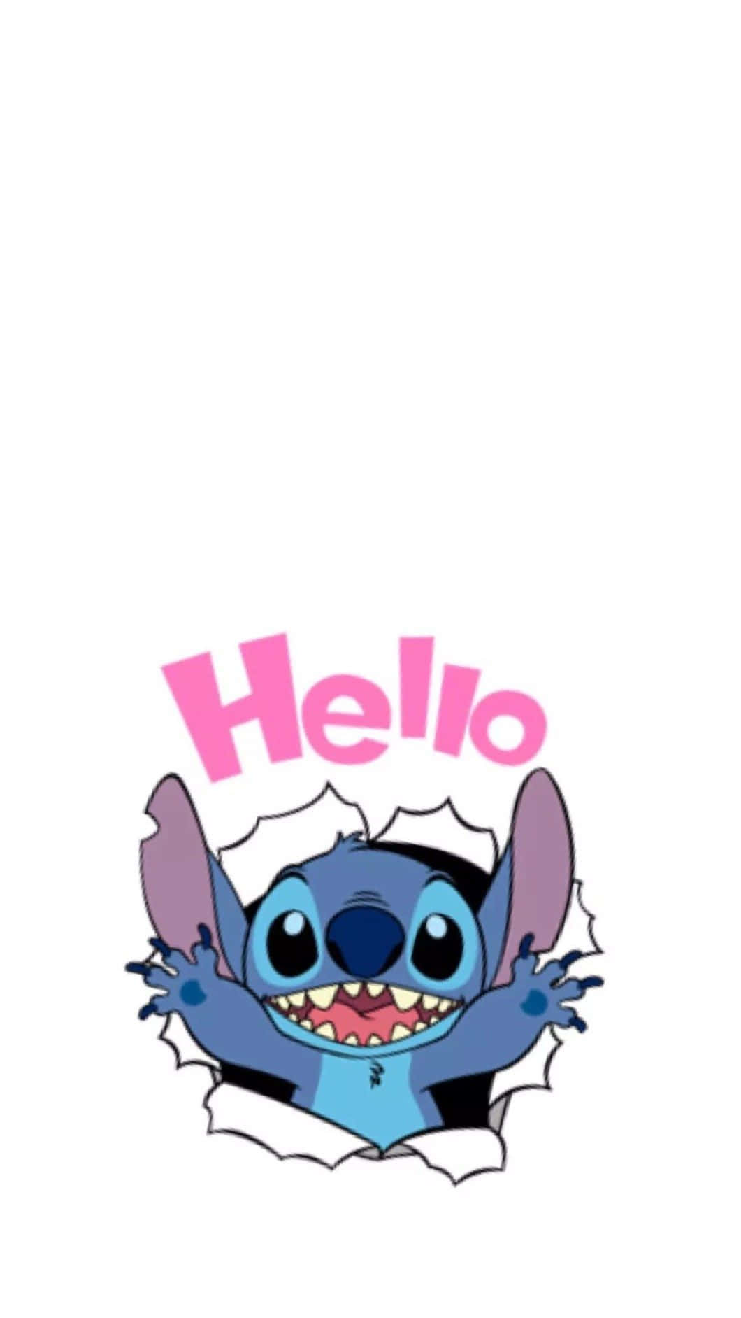 Stitch, blue cartoon alien, white wall, HD Phone Wallpaper