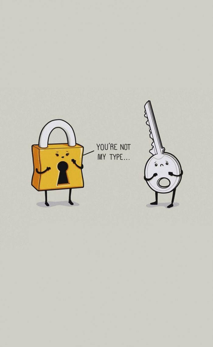 yellow padlock, silver key, arms legs and faces, SD Phone Wallpaper