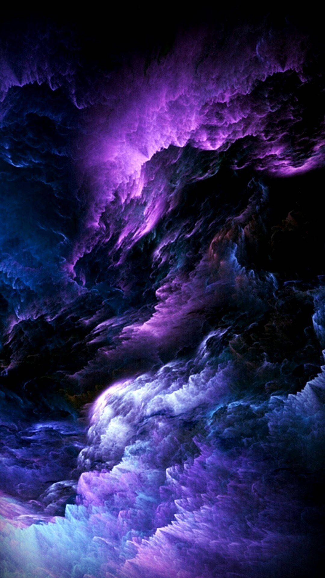 purple, blue, nebula clouds, Full HD Phone Wallpaper