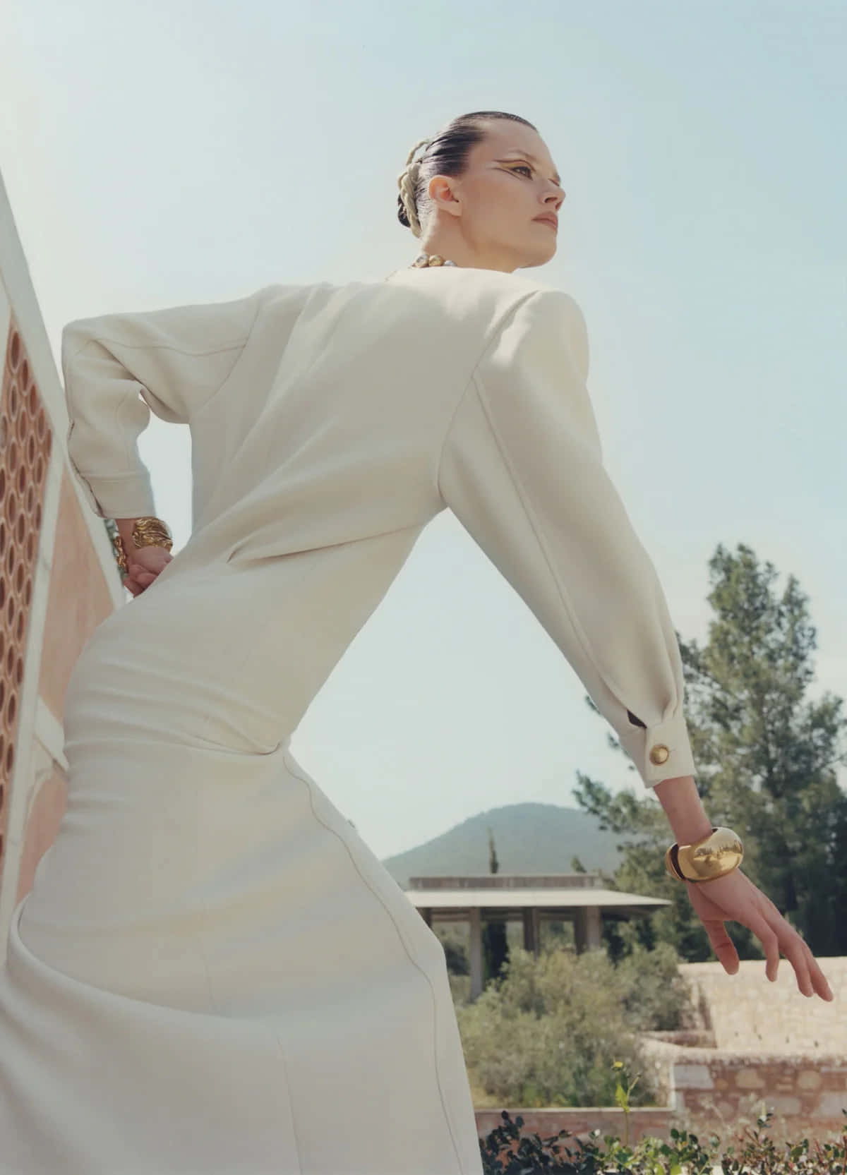 Loewe, vintage long dress, white dress, HD Phone Wallpaper
