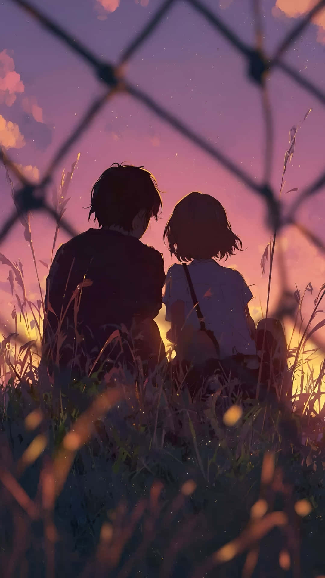 Lofi Love, sunset, vibrant purple and orange sunset, Full HD Phone Wallpaper