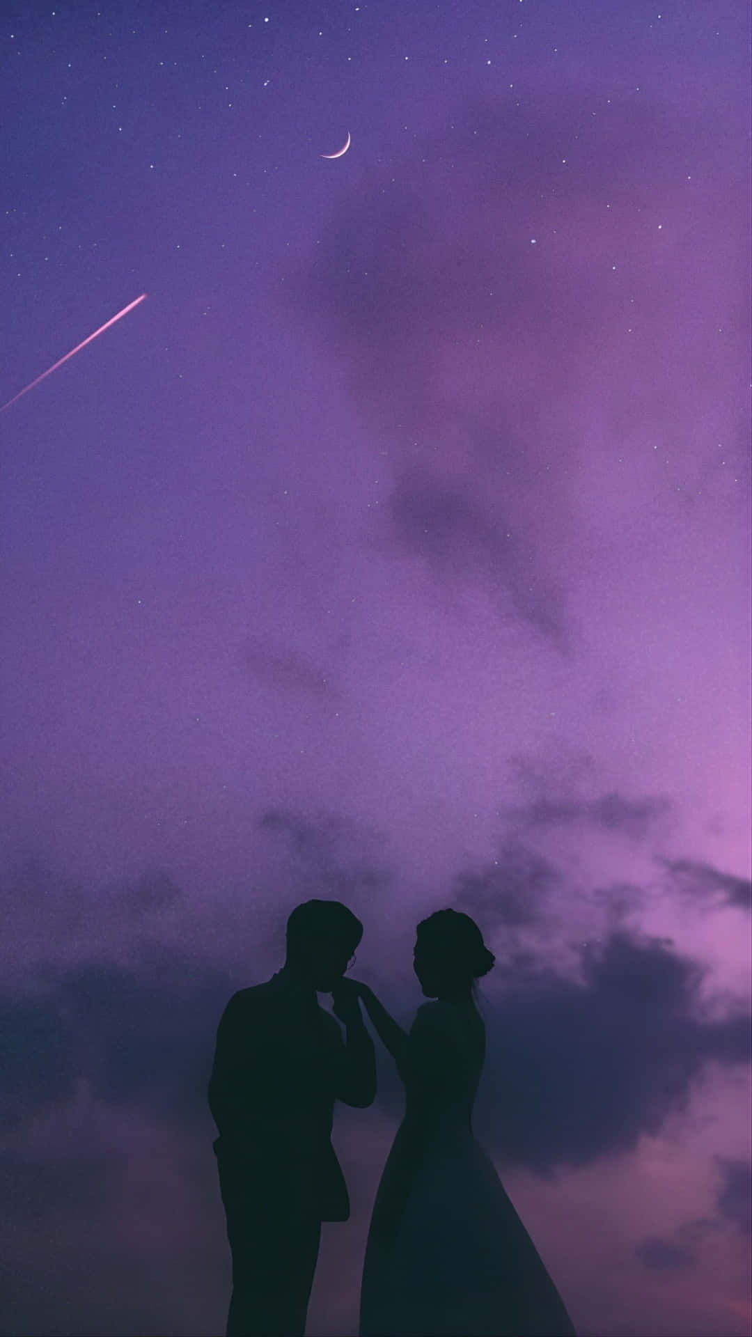 Lofi Love, twilight, vibrant purple sky, Full HD Phone Wallpaper