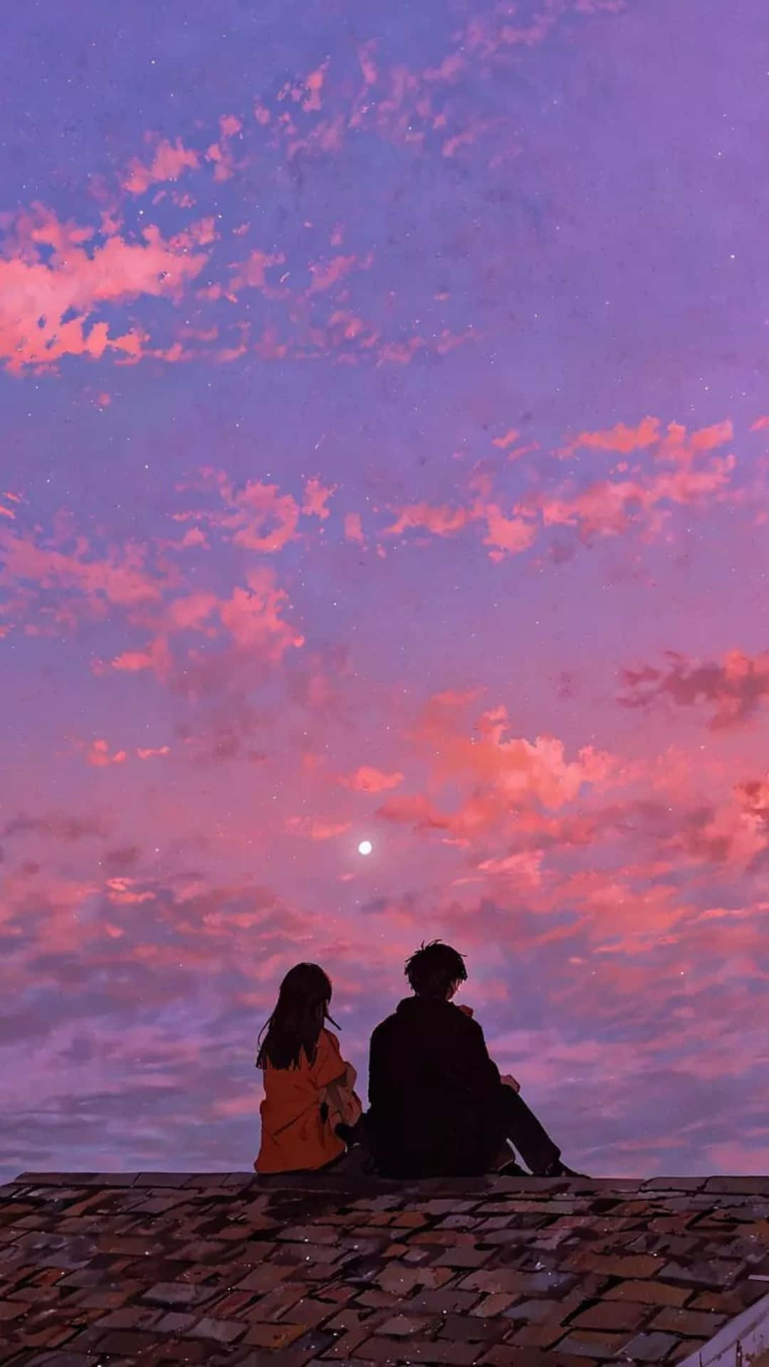 Lofi Love, evening vibes, tiled roof, Full HD Phone Wallpaper