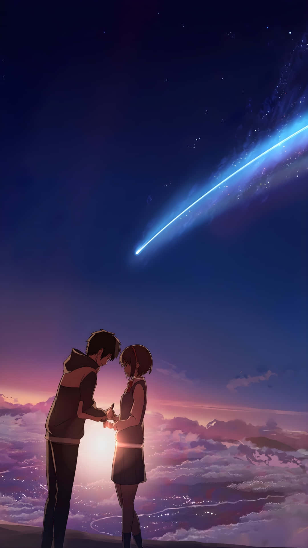 Lofi Love, shooting star, cloud layer, Full HD Phone Wallpaper