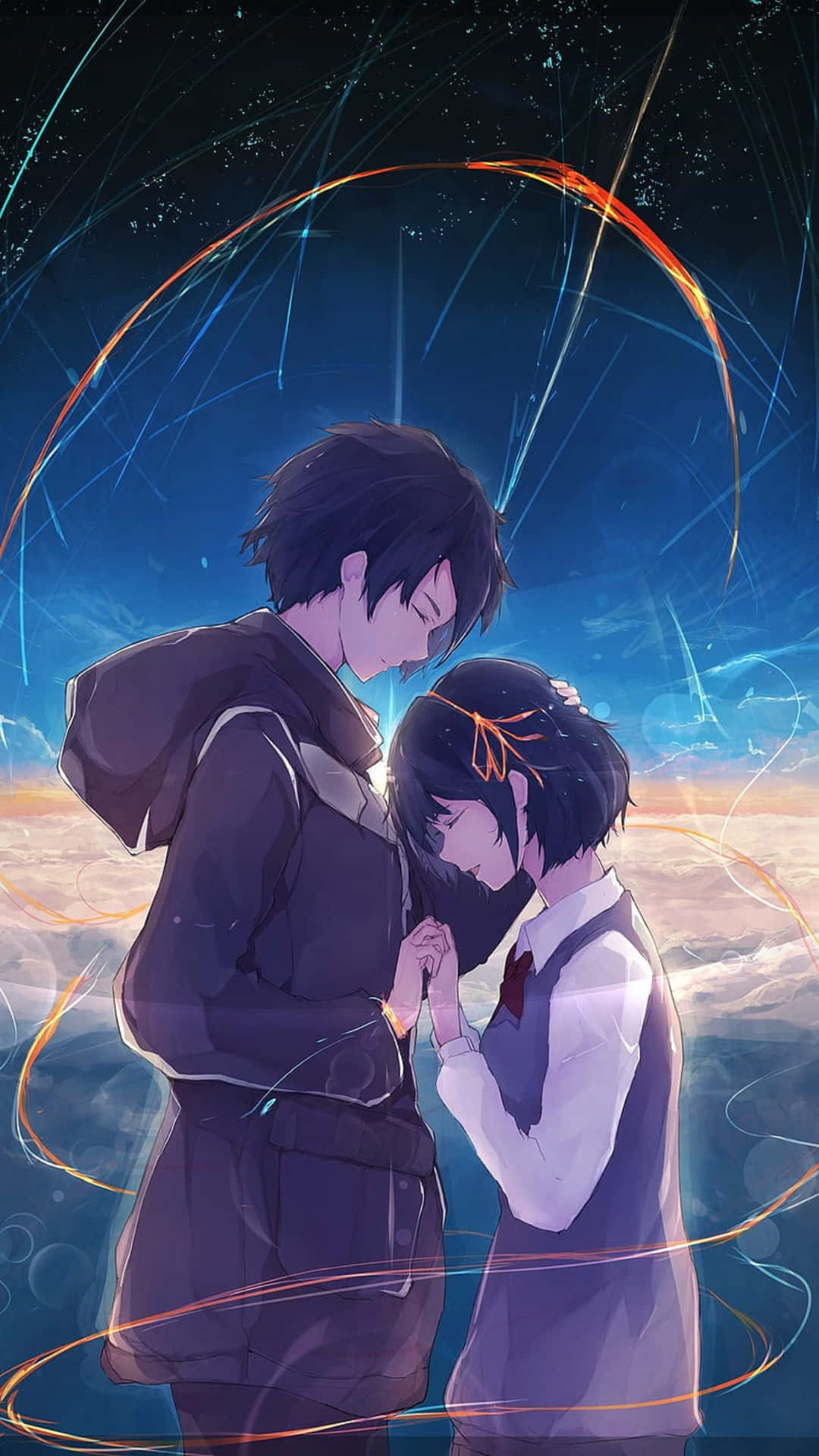 Lofi Love, starry skies, anime characters, Full HD Phone Wallpaper