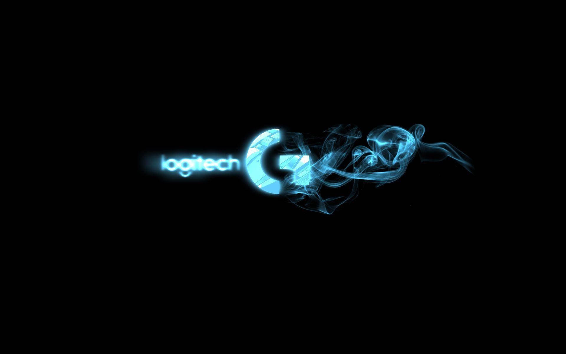 Logitech G logo, blue smoke, glowing blue, Full HD Desktop Wallpaper
