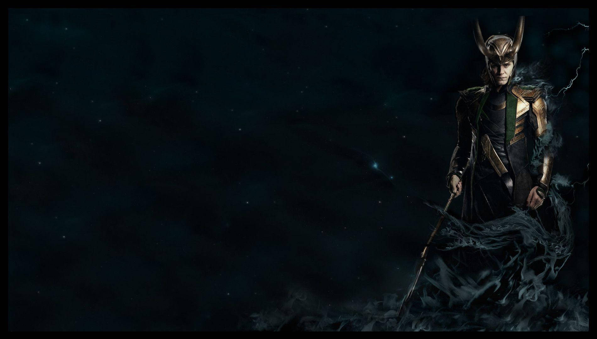 Loki, staff, lightning, HD Desktop Wallpaper
