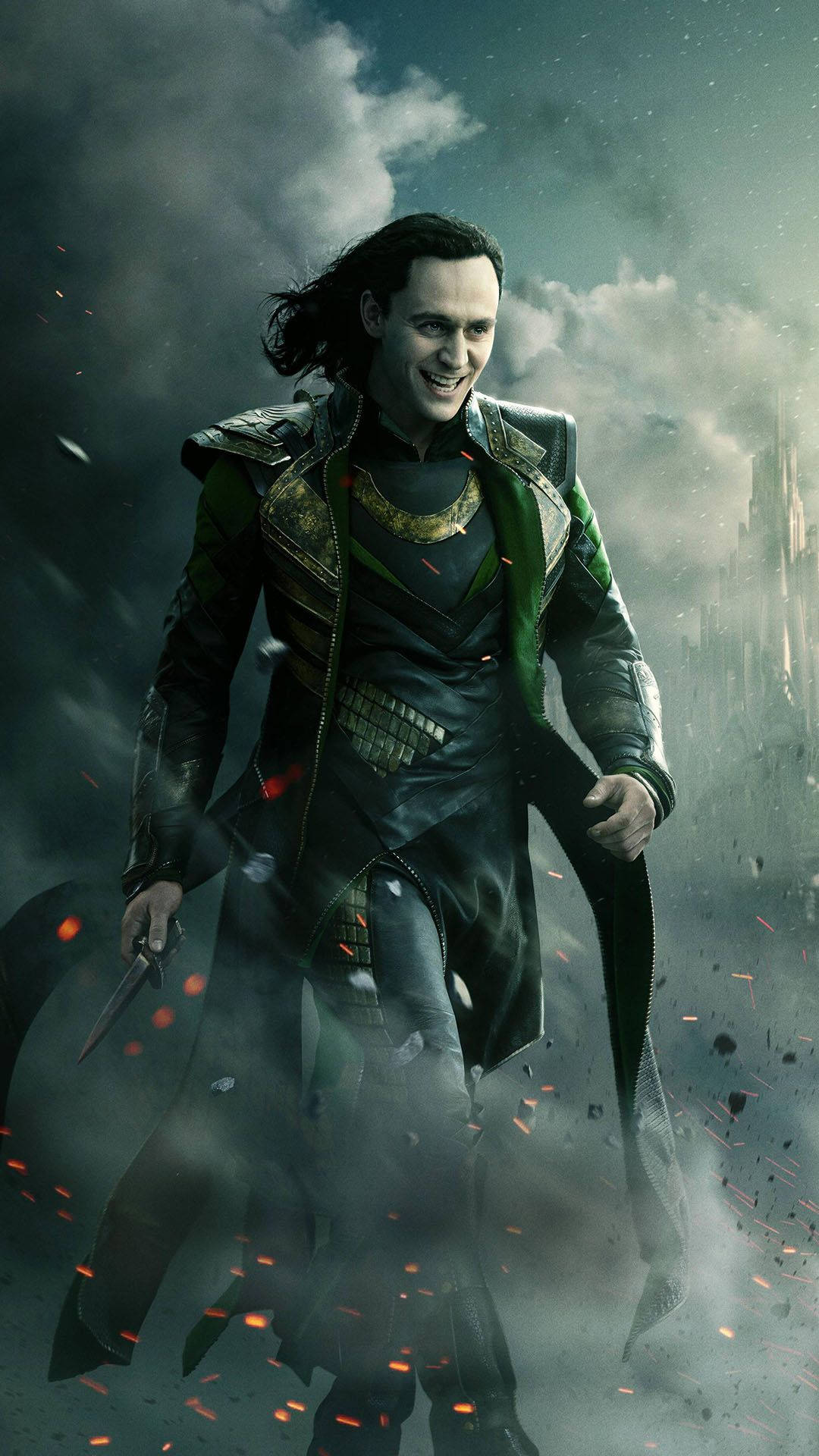 Loki, battlefield, stormy sky, Full HD Phone Wallpaper