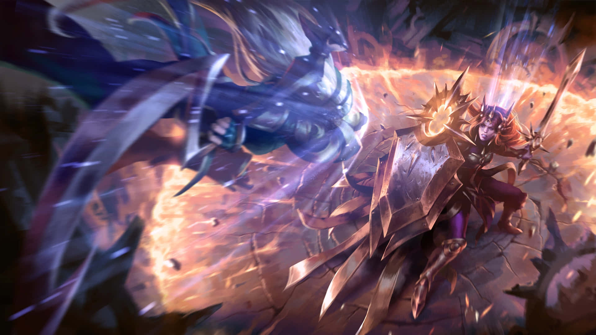 LOL 1920 X 1080 Gaming, female shield wielder, fantasy warriors, Full HD Desktop Wallpaper