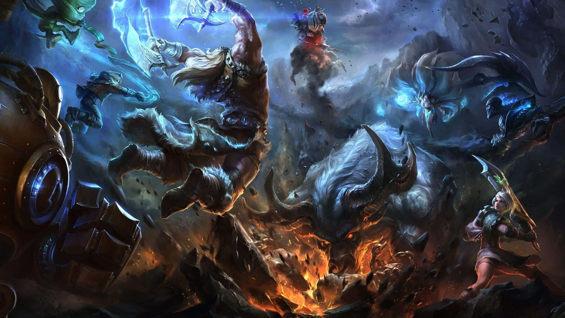 LOL 1920 X 1080 Gaming, fantasy battle, warriors, Full HD Desktop Wallpaper