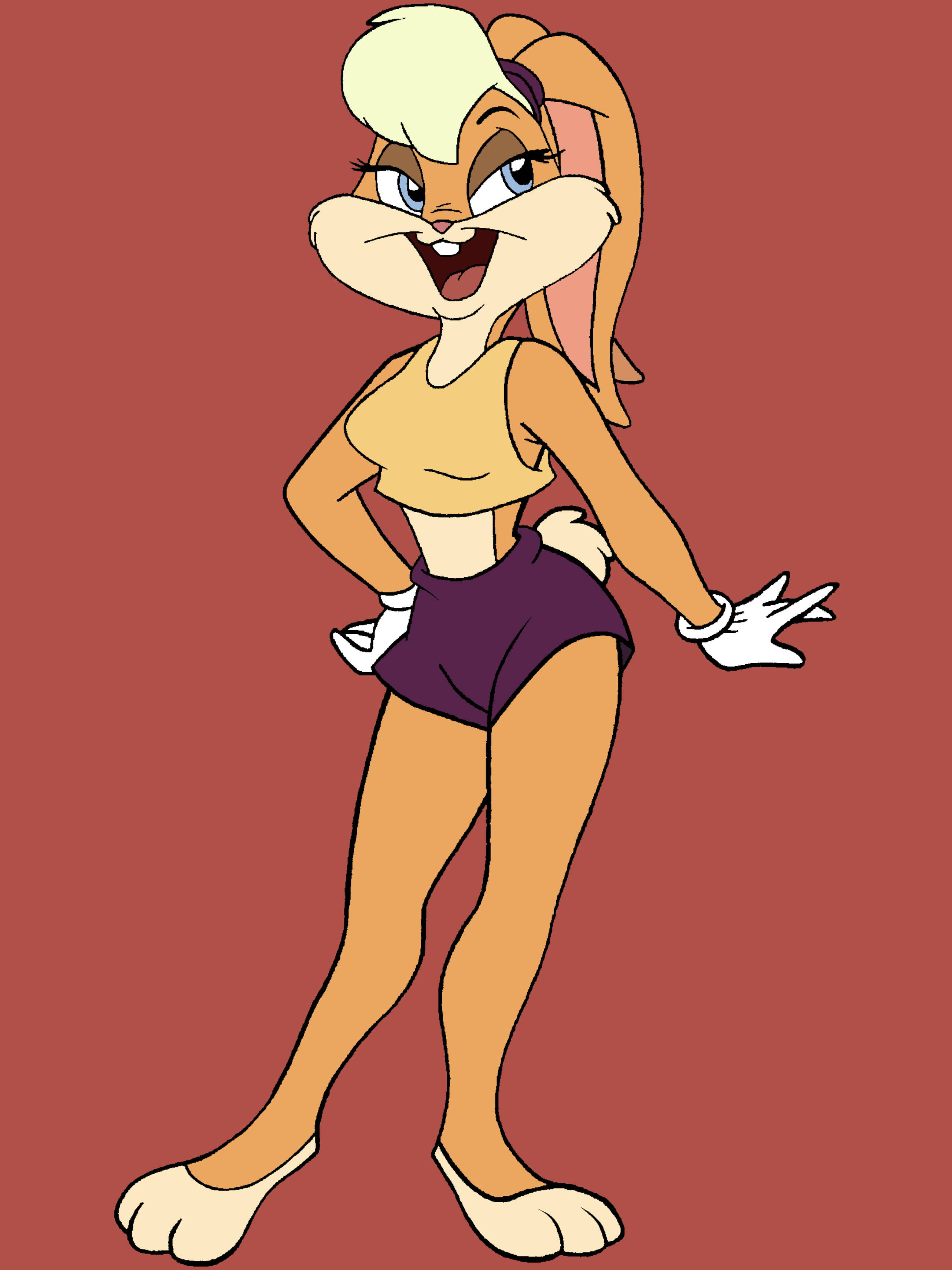 Lola Bunny, blonde hair, purple shorts, 2K Phone Wallpaper