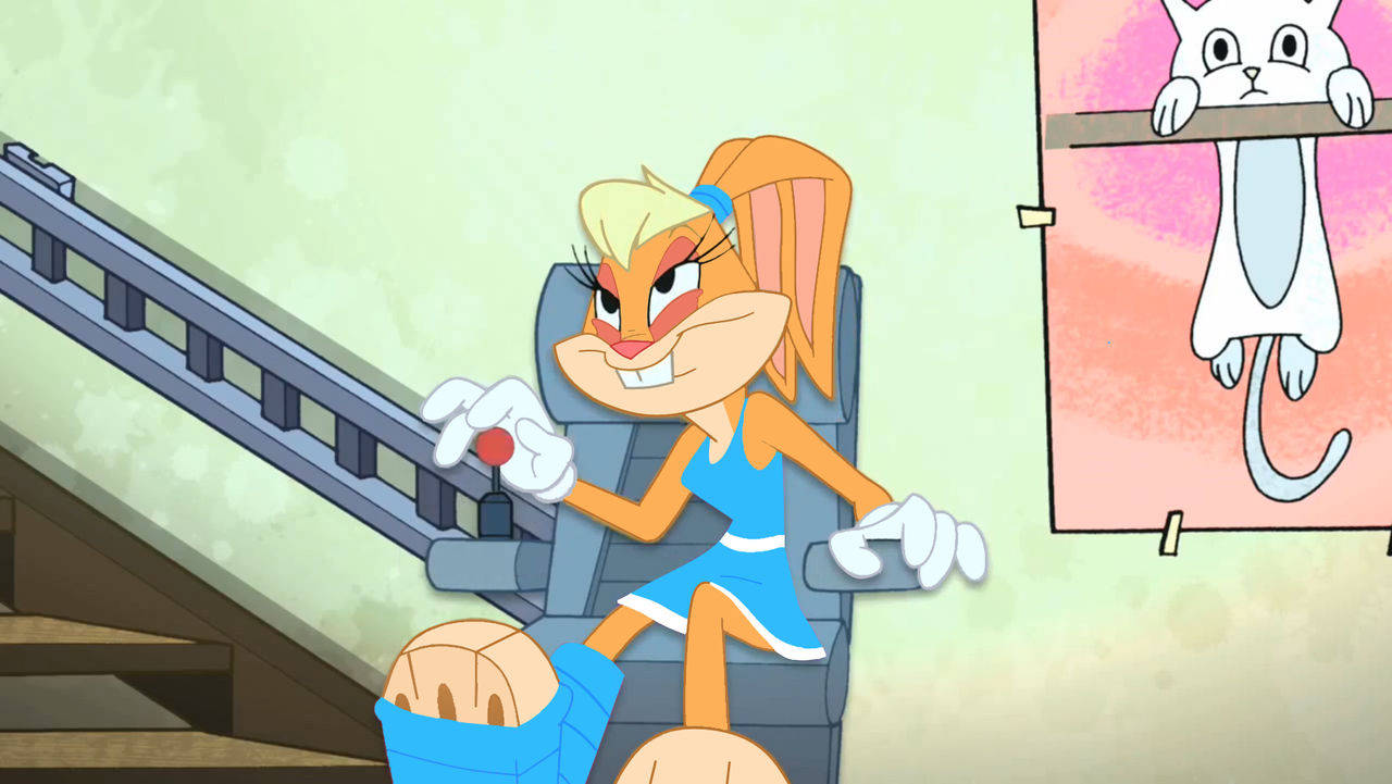 Lola Bunny, blue dress, red button, HD Desktop Wallpaper