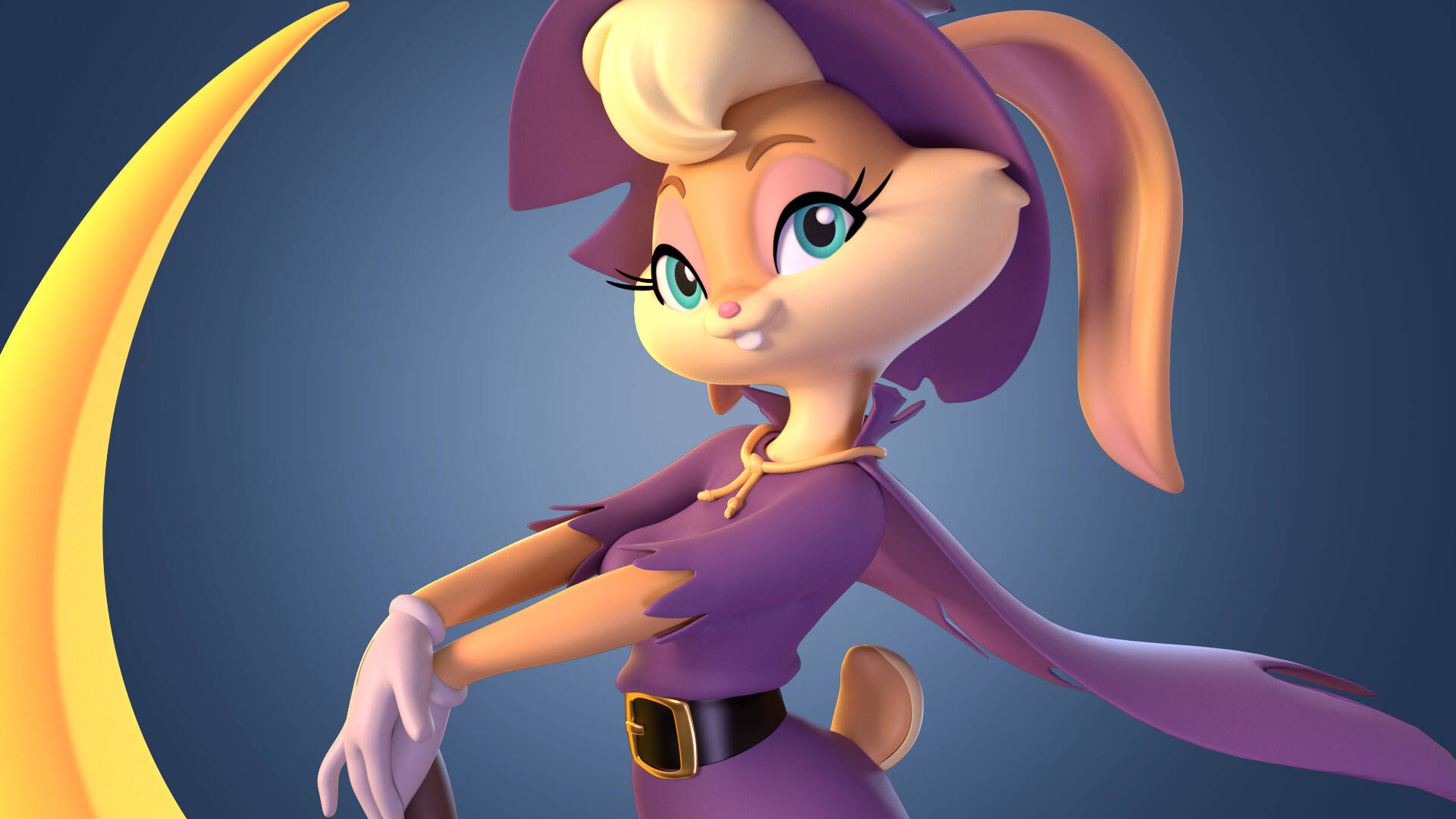 Lola Bunny, Halloween, purple outfit, Full HD Desktop Wallpaper