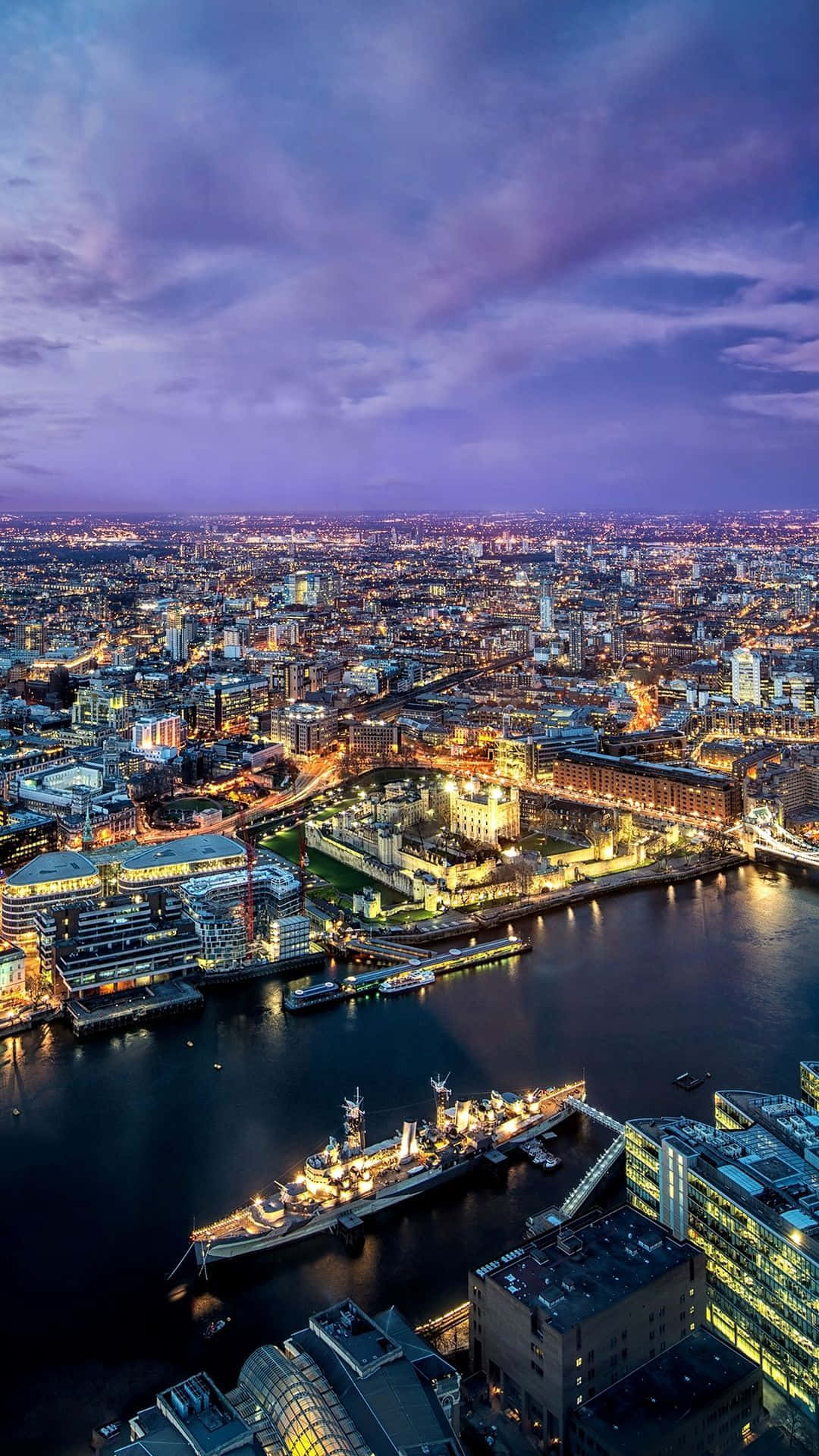 London, twilight, glowing lights, Full HD Phone Wallpaper